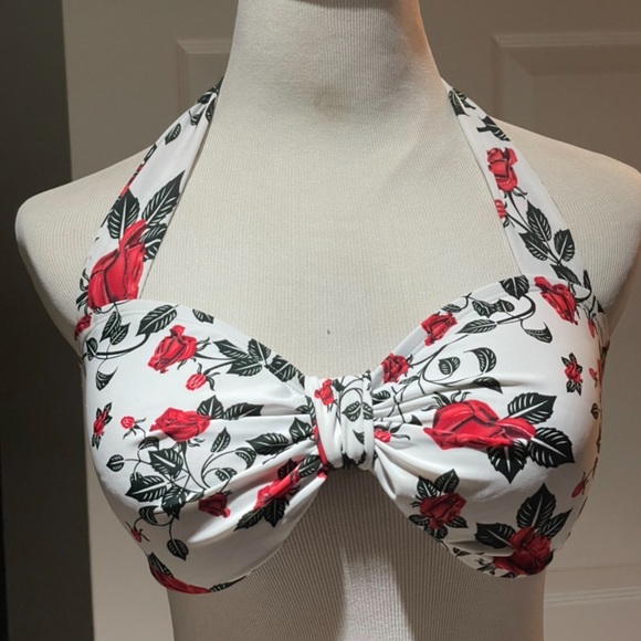 Marilyn Monroe Roses Halter Bikini Top - Picture 1 of 4